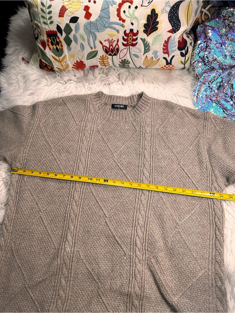 Chicme • Oatmeal Loose Sweater Dress - Picture 6 of 8